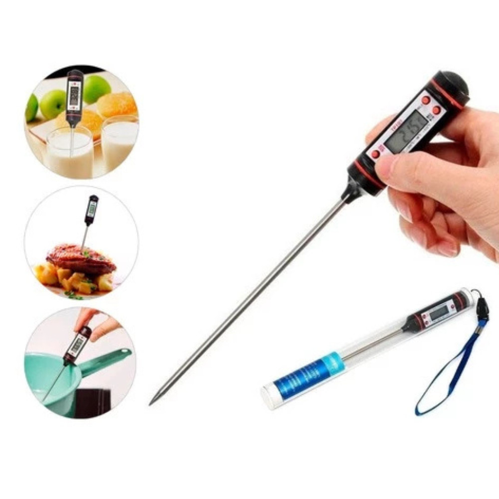 Termômetro Digital Espeto Alta Precisão Cozinha, Churrasco Confeitaria Prático Rápido