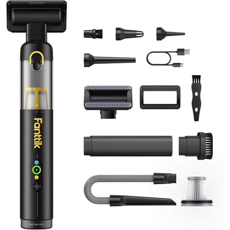Aspirador De Carro Sem Fio Fanttik Slim V10 APEX , Mini Portátil 4 Em 1 , Potência De Sucção 19kPa , Display Digital Int