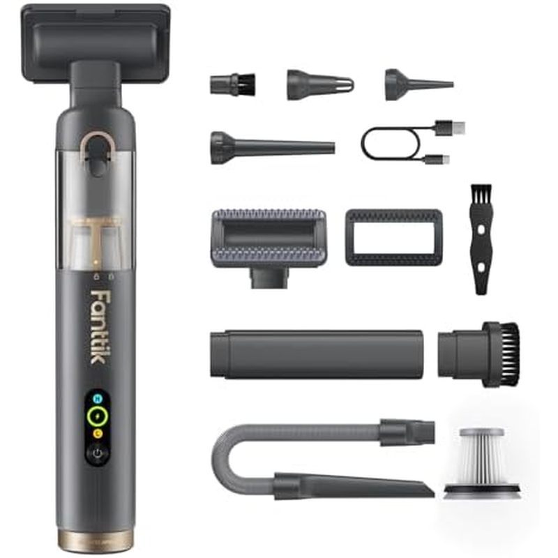 Aspirador De Carro Sem Fio Fanttik Slim V10 APEX , Mini Portátil 4 Em 1 , Potência De Sucção 19kPa , Display Digital Int