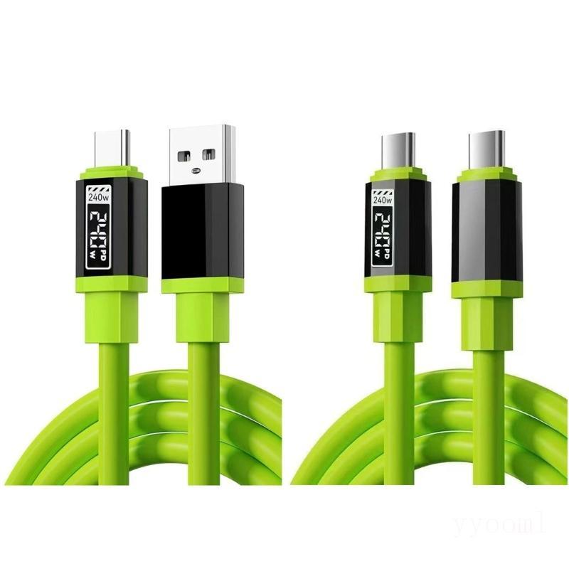 240W Fast Charging Data Cable Power Cord For USB C Laptop And Phone 30cm