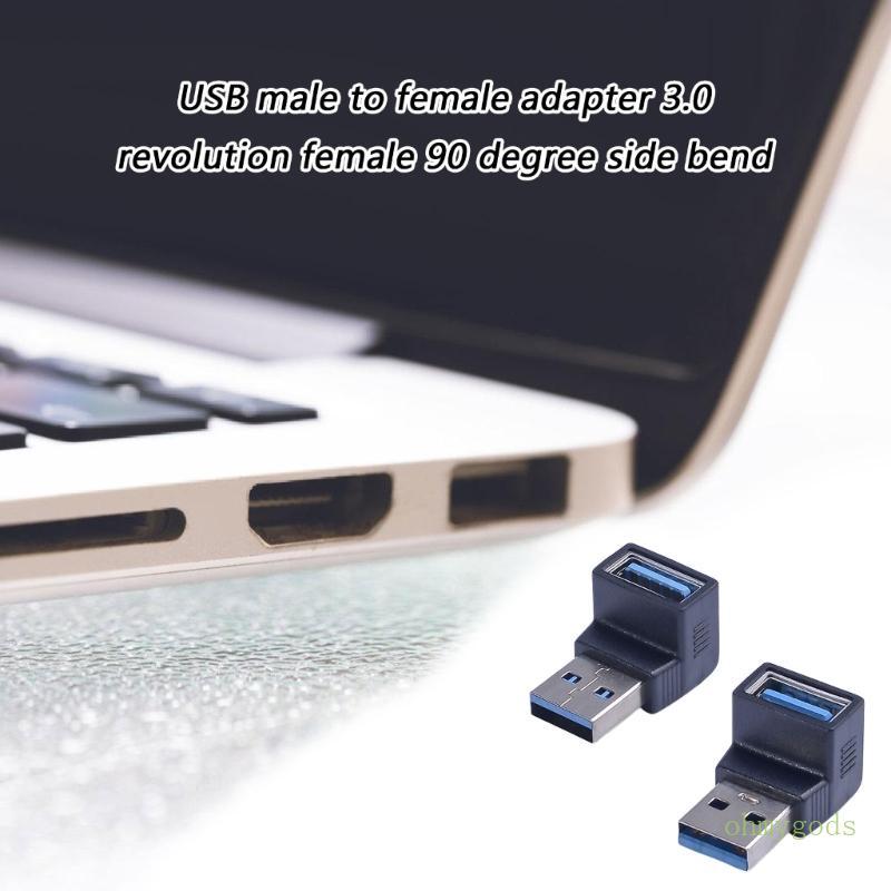 OH Fast Speed USB3 0 Conector De Ângulo Reto Macho Para Fêmea Adaptador USB Compactamente