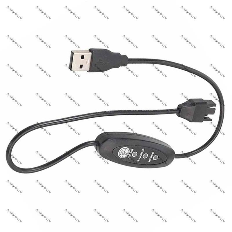 [Fast F] USB 5V A 12V Boost Fan Cable Ajustável Para Cabo De Ventilador De 4 Pinos 3 Engrenagens Velocidades Ajustáveis