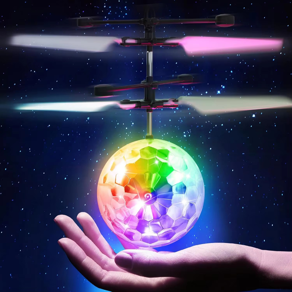 Electric Flying Ball with LED, Floating Toy, Handheld Sensor, Mini Drone Helicopter for Kids