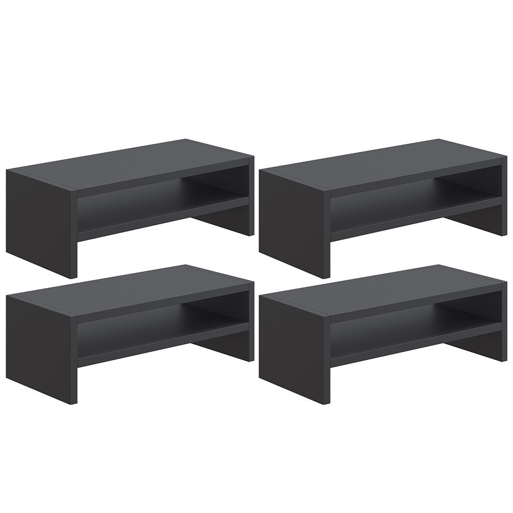 Kit 04 Suportes Stand Para Monitores Mesa Escritório Home Office Lap L03 Preto - Lyam Decor