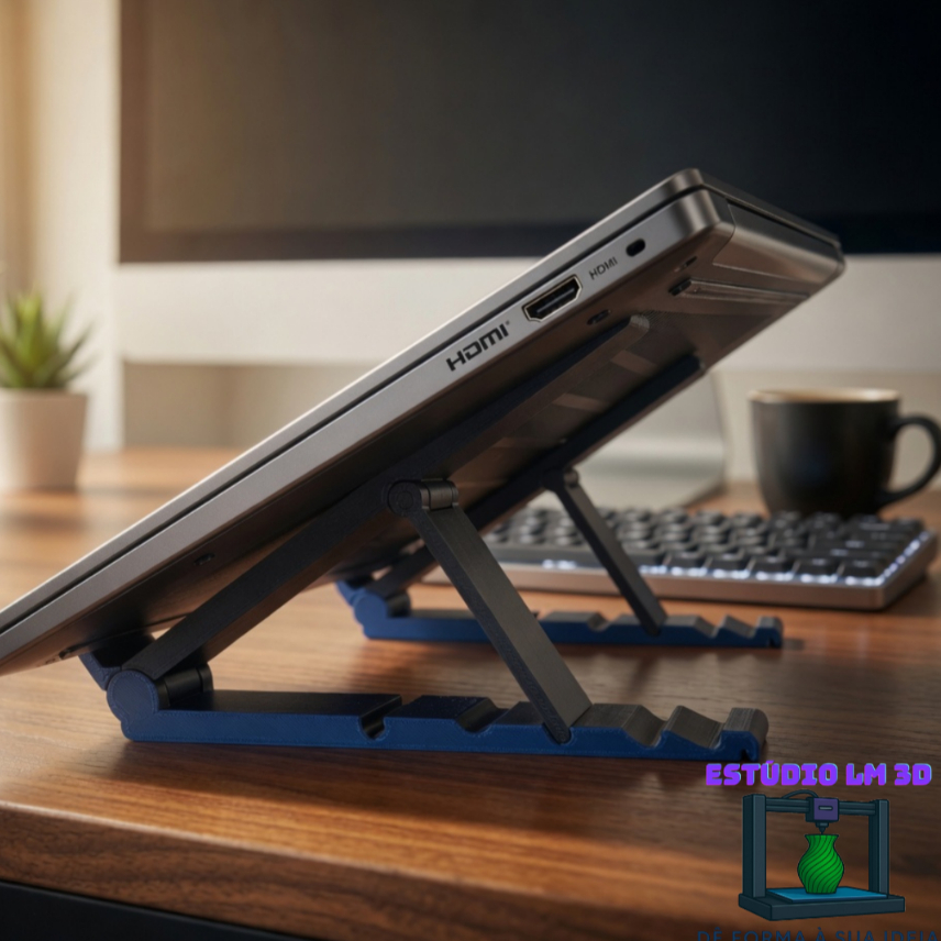Suporte Ergonômico Dobrável para Notebook Ajustável | Base Ventilada para Home Office, Estudos e Trabalho
