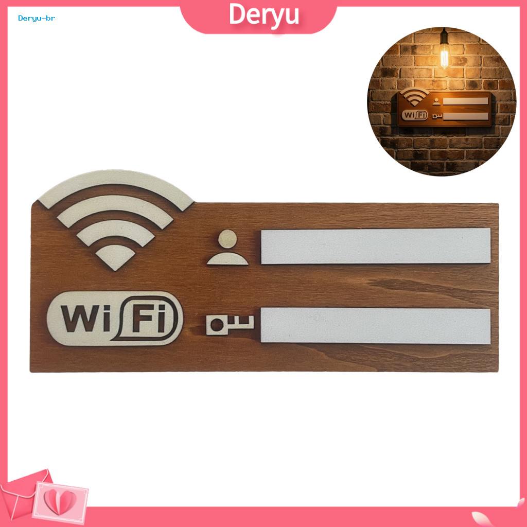 Wooden Network Password Sign Wifi for Guest Rustic – Writable Wireless Wall Decor for Room Cafe Restaurant Entryway