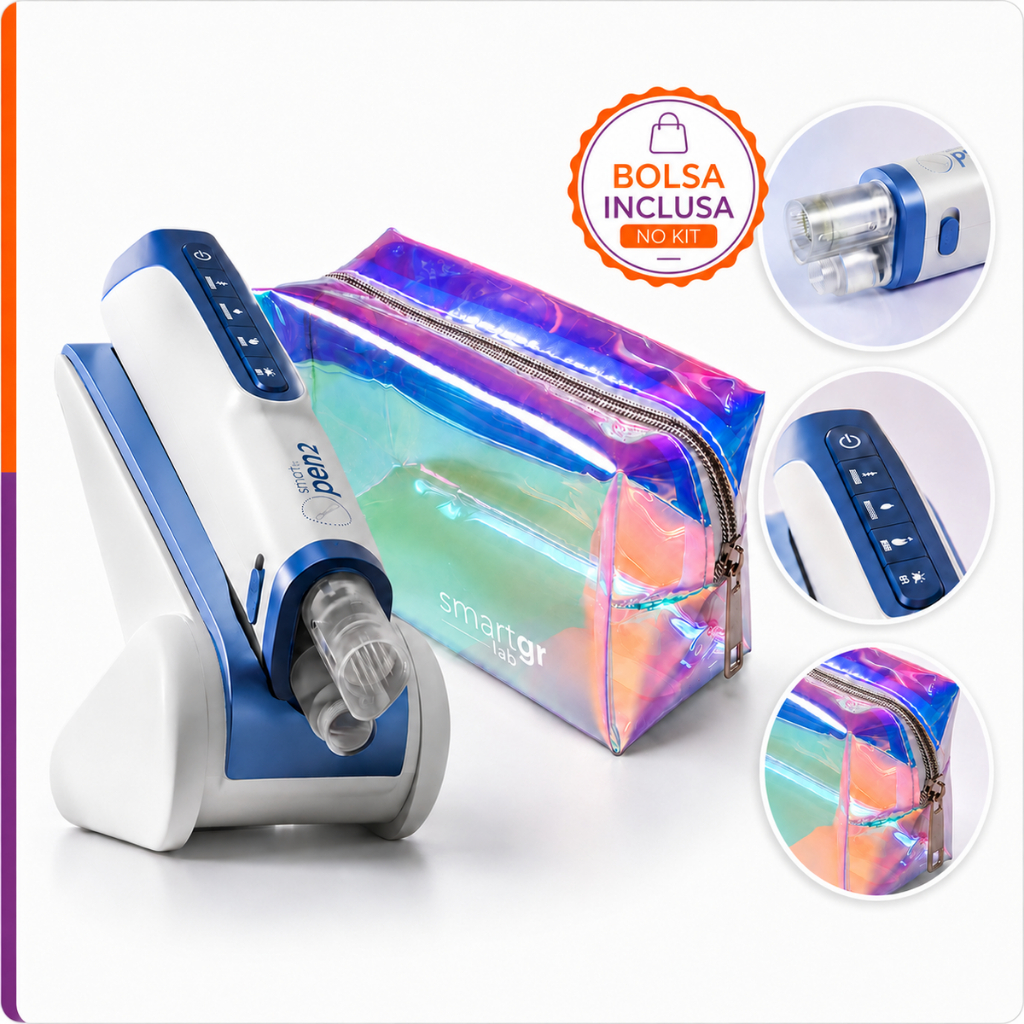KIT Smart Pen 2 + Bolsa Holográfica - Caneta de Microagulhamento - Smart Gr