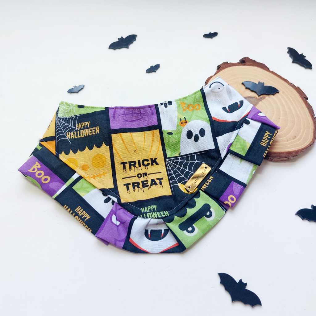 Bandana para cachorro Halloween - DOCES OU TRAVESSURAS - ESTAMPA DIGITAL !