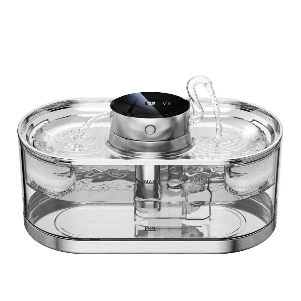 Fonte de Água Inteligente sem Fio 3.5L para Pets | Bateria Recarregável | Display Digital de Bateria | Dois Modos de Flu