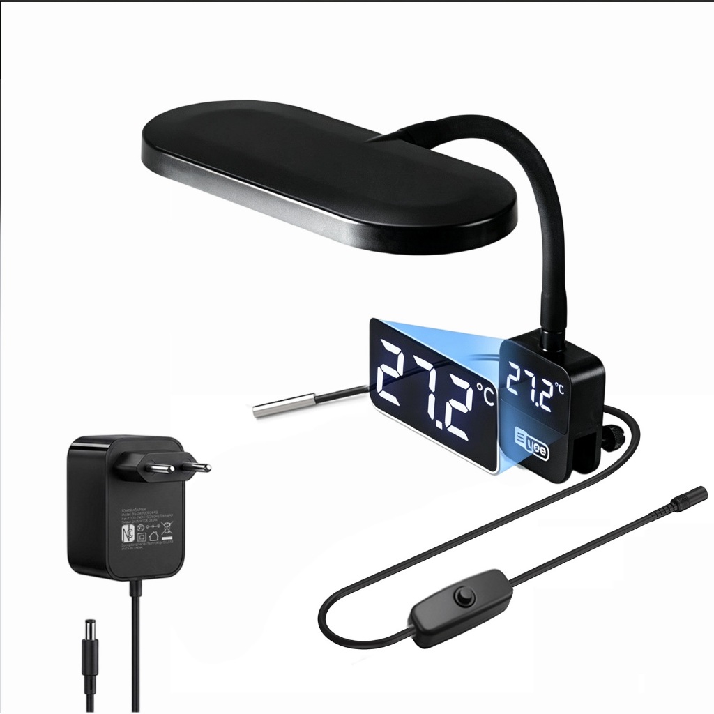 Luminária Led Aquário Newpet 2 em 1 Com Termômetro Digital Full Spectrum Bivolt