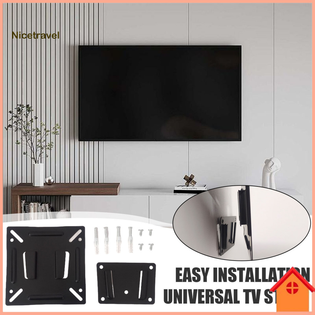 Tv Holder Universal Stand Wall-mounted for Lcd Monitor 16kg Load Capacity Easy Installation Adjustable with Most Tvs –