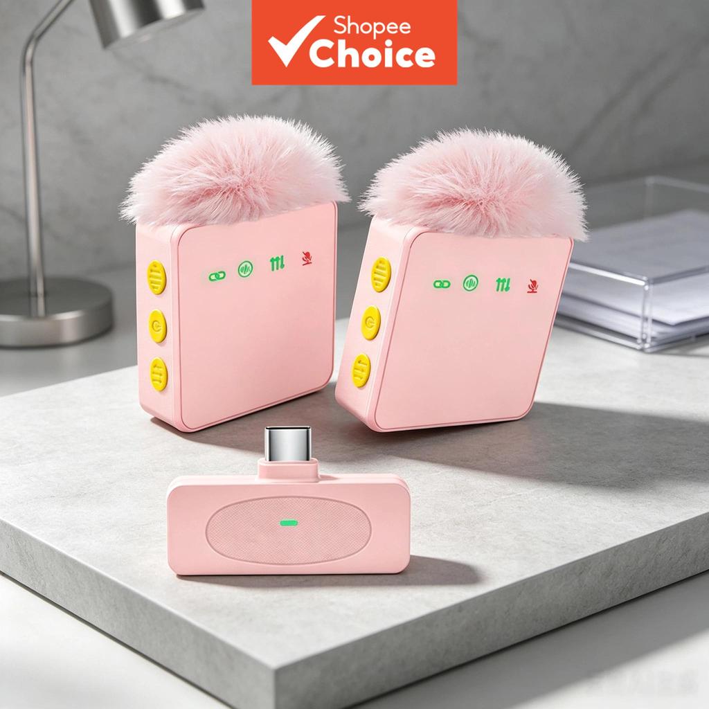Microfone de Lapela Wireless Portátil Conexão Automática com Um Clique Cancelamento de Ruído Microfone de Gravação Mãos
