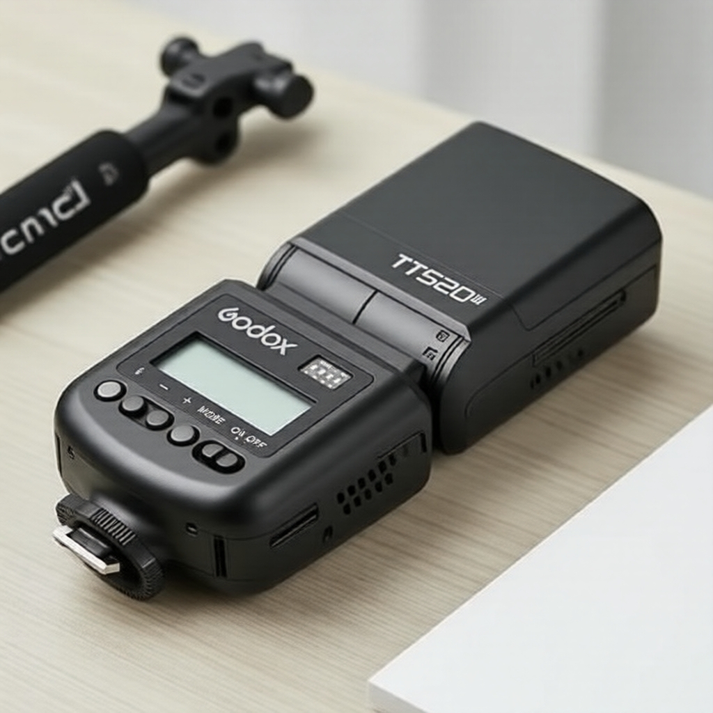 Godox TT520III Flash Universal para Câmera | GN33 Transmissor Wireless RT | 8 Níveis de Potência | Modos Manual S1/S2