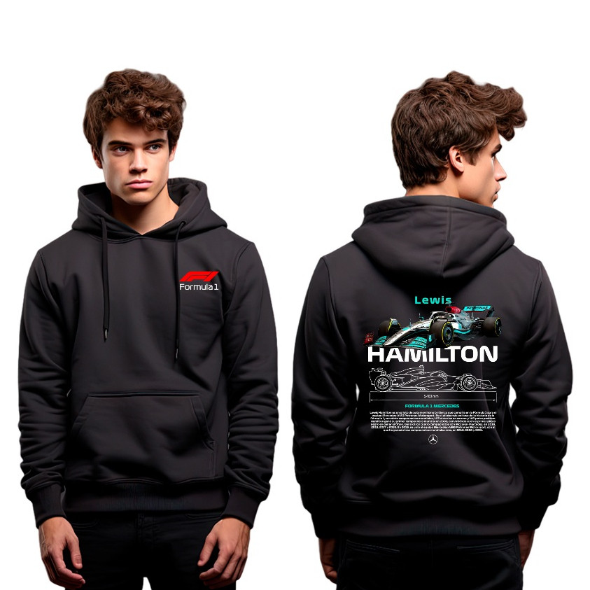 Moletom Canguru Unisex Lewis Hamilton Fórmula 1 Lançamento