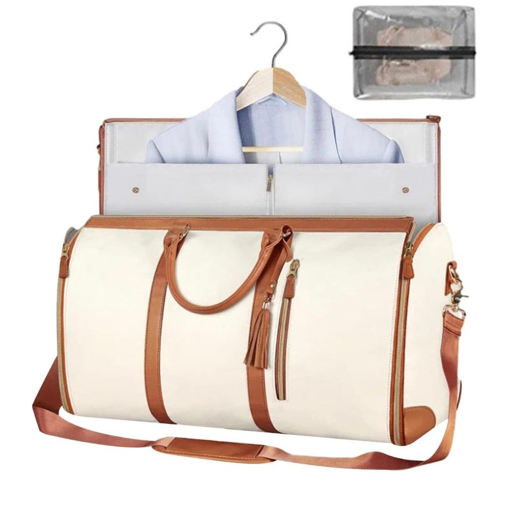 Saco de roupa de mão,Bolsa de viagem Weekender com bolsa para sapatos - Bolsa de viagem de couro PU, bolsa de treino