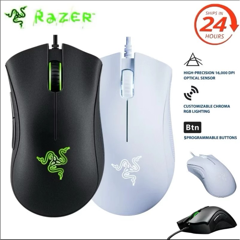 New For Razer DeathAdder Essential Wired Gaming Mouse 5 Botões Independentes Para Laptop PC Gamer