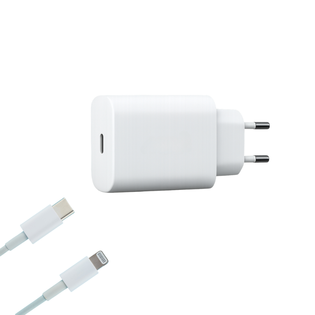Fonte Carregador Turbo PD 20W Type-C MXT  com Cabo Lightning 1,5m Bivolt para Smartphone