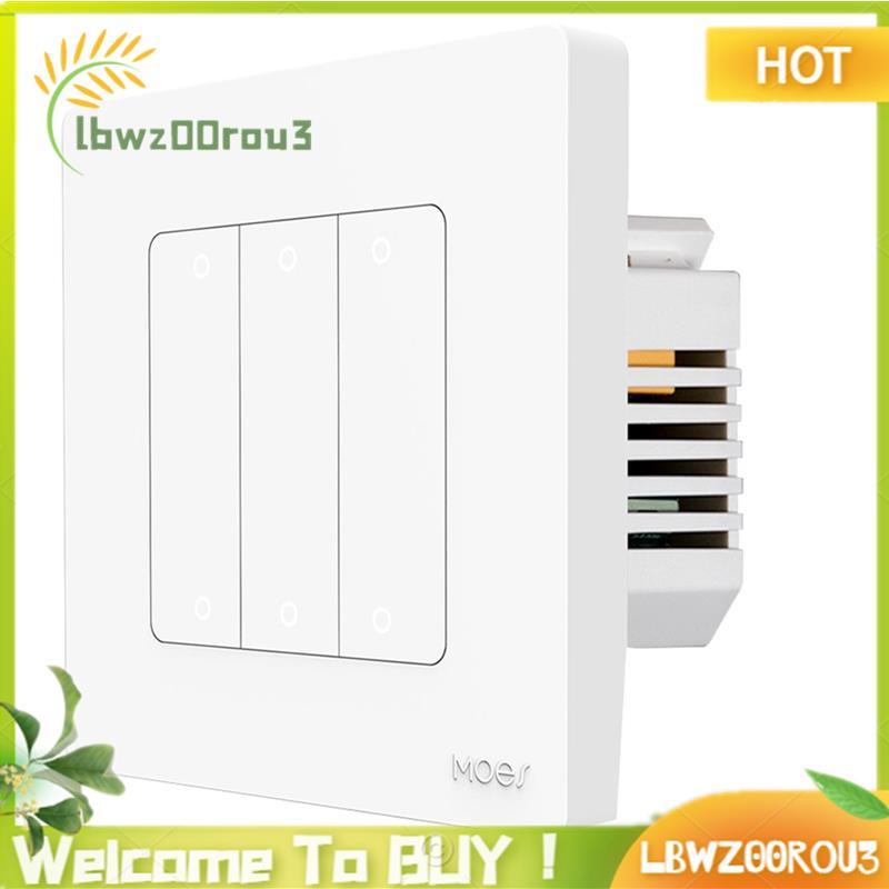 ZigBee 6 Gang Smart Light Push Switch Interruptor De Parede Star Ring Fio Neutro Necessário Para Casa Branco