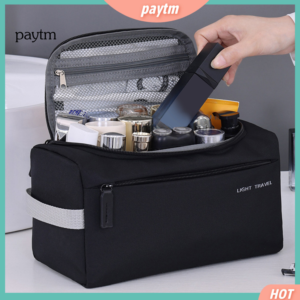 Family Travel Toiletry Kit Waterproof Bag for Men Women – Wide-open Puffy Cosmetic Organizer with Handle Perfect for S