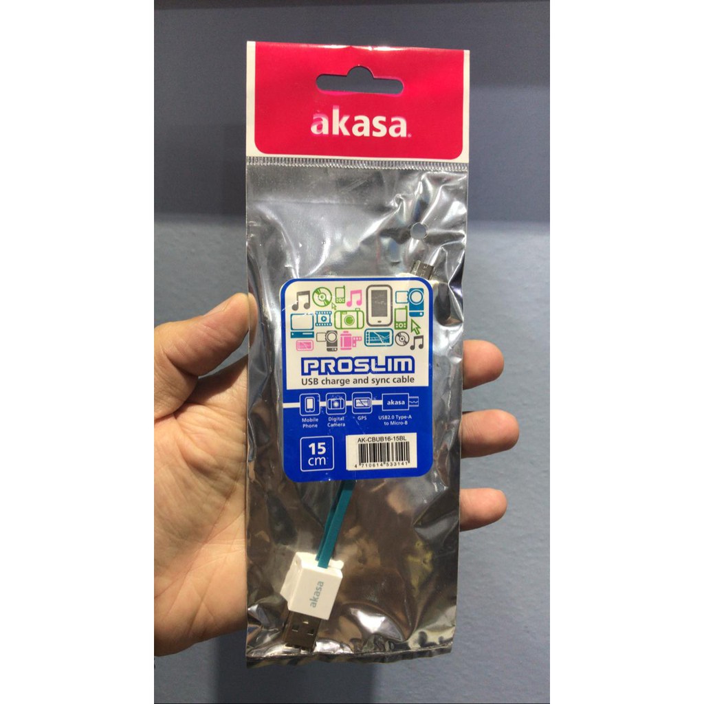 MINI CABO AKASA 15 CENTÍMETROS = USB 2.0 X V8 MICRO USB 5 PINOS = COMPATIVEL COM CELULARES E SMARTPHONES = CARGA E DADOS