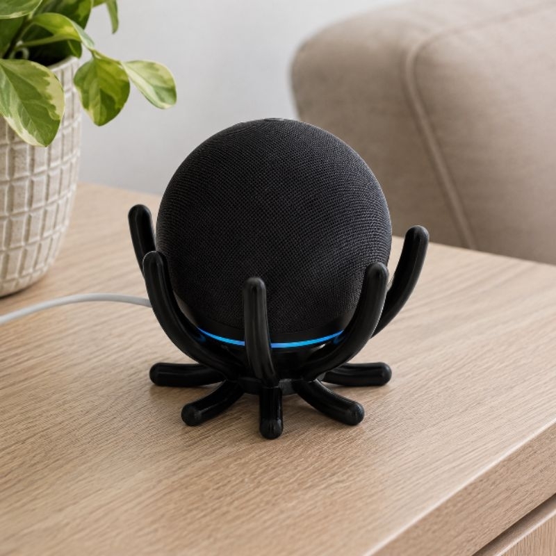 Suporte Alexa Echo Dot 5 e Echo Dot 4 – Base Estável – Design Moderno, VOCÊ GANHA UM CHAVEIRO PERSONALIZADO COM SEU NOME
