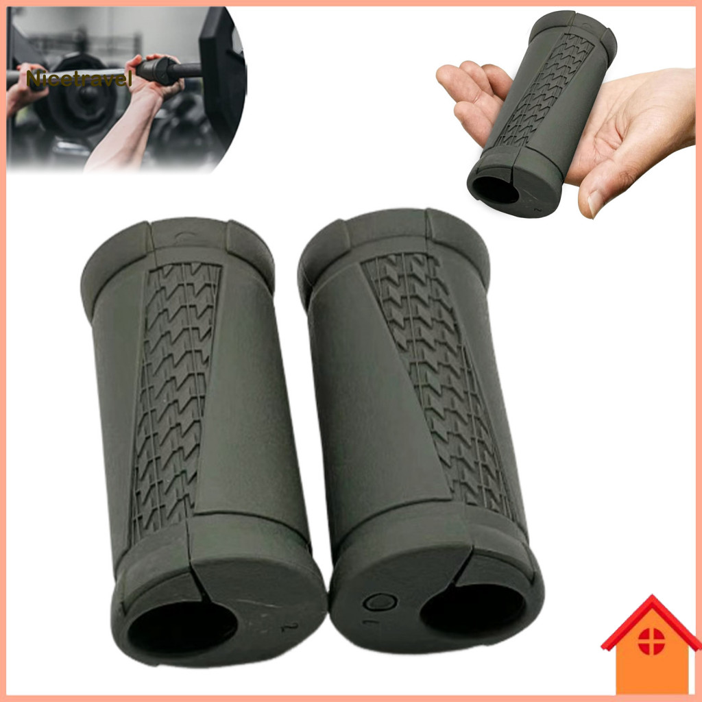 Ergonomic Barbell Handles Arm Training Dumbbell Grip 1 Pair Angled Grips Rotating Weightlifting for Bench Press Biceps T