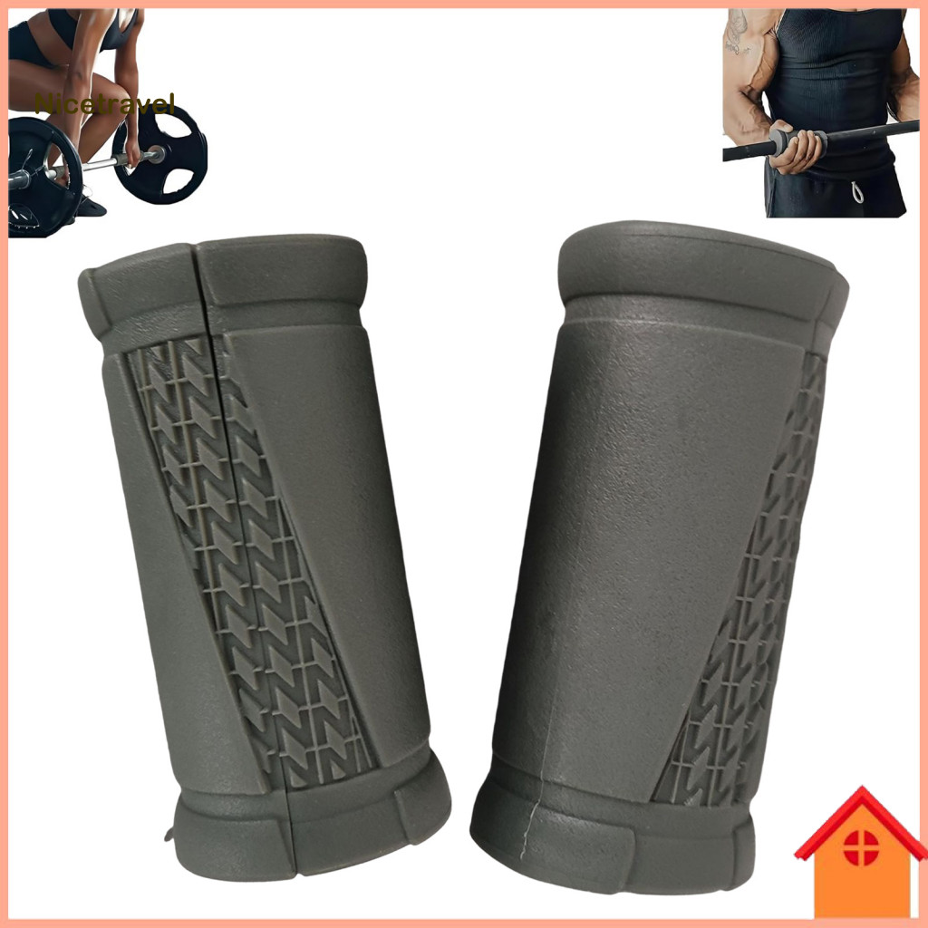 Ergonomic Barbell Handles Weightlifting Grip Strengthener 1 Pair Angled Grips Rotating for Bench Press Biceps Triceps Fo