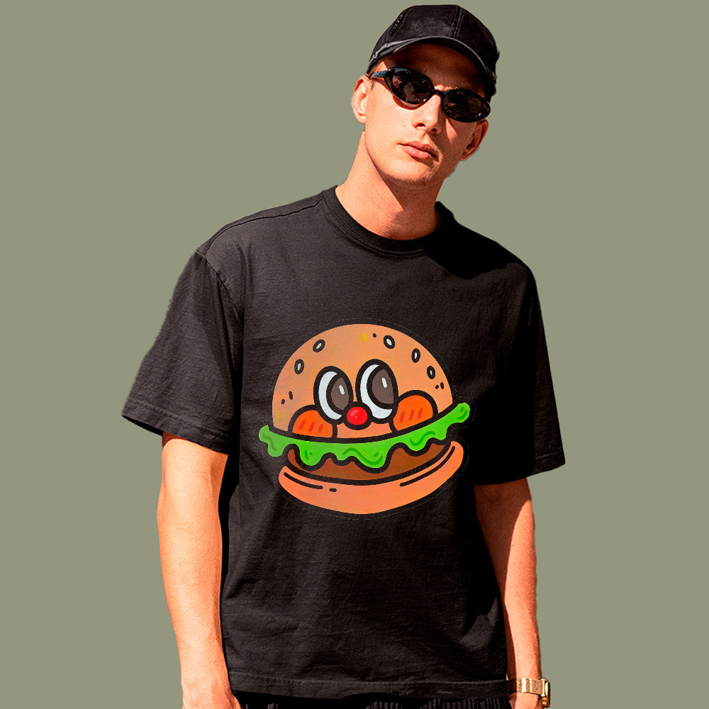 Camiseta Masculina Fast Food Cartoon Funny 100% Algodão Estampa Divertida Casual Premium