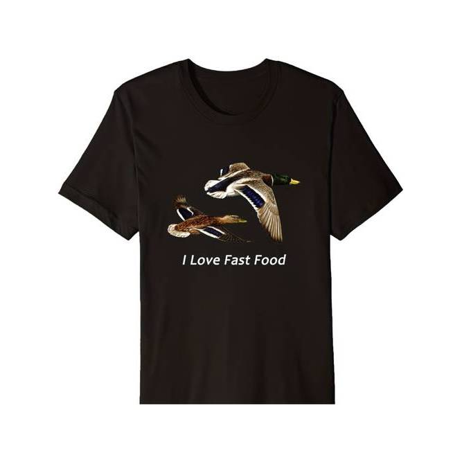 Camiseta Estampa Fast Food Pato Mallard Caça Premium Confortável Estilosa Divertida Casual Verão