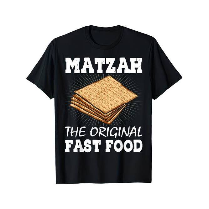 Camiseta Matzah Fast Food Passover Judaica Seder Divertida Confortável Estilosa Casual
