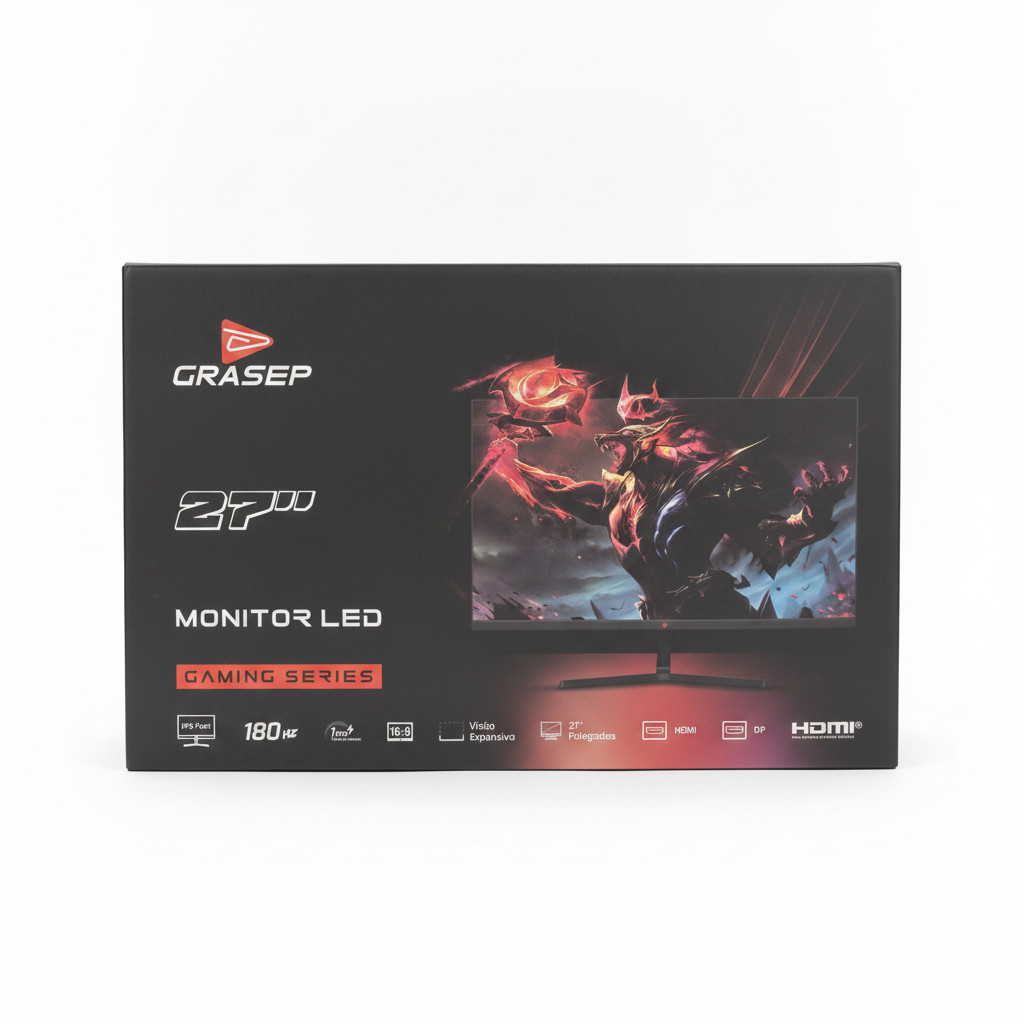 Monitor LED Gaming 27 Polegadas 180Hz 1ms 16:9 HDMI DP FPS Port Grasep