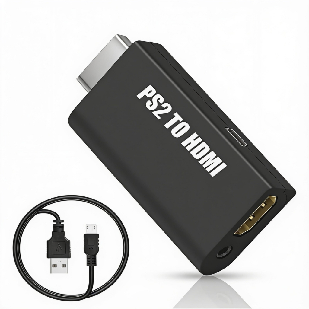 Adaptador Conversor Áudio Vídeo Compatível Console Playstation Ps2 480i 576i 480p Hdmi Tv Monitor