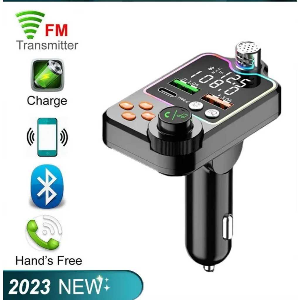 Carregador Veicular Articulado Q15 com Bluetooh Transmissor FM Mp3 Player RGB