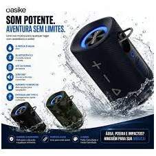 CAIXA DE SOM BLUETOOTH BASIKE IPX5 RGB POTENTE À PROVA D’ÁGUA