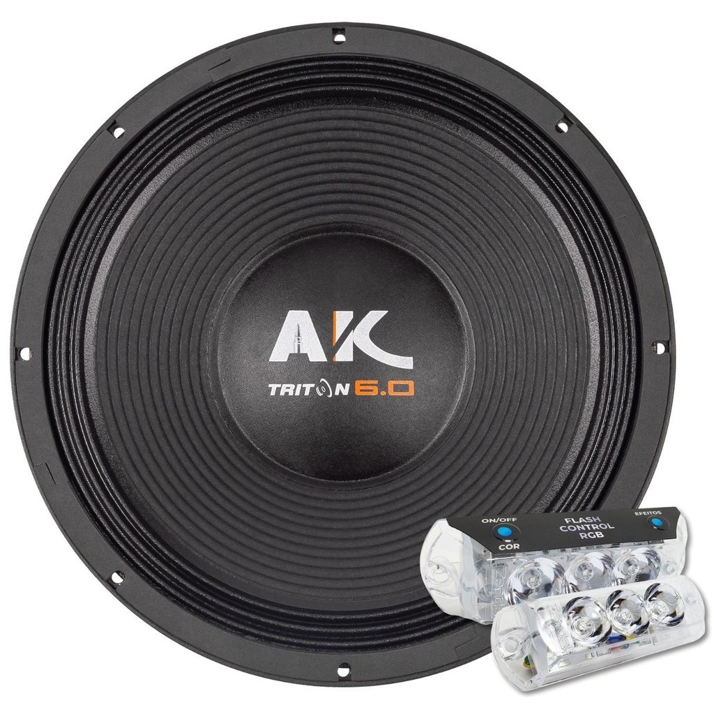 Alto Falante Grave Triton Ak 6.0 15 Polegadas + Par Strobo RGB Zendel