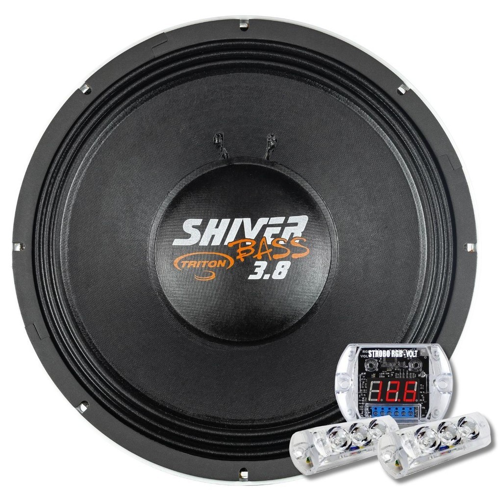 Alto Falante Triton Shiver Bass 15 Branco 4 Ohms + Par Strobo Zendel RGB Volt