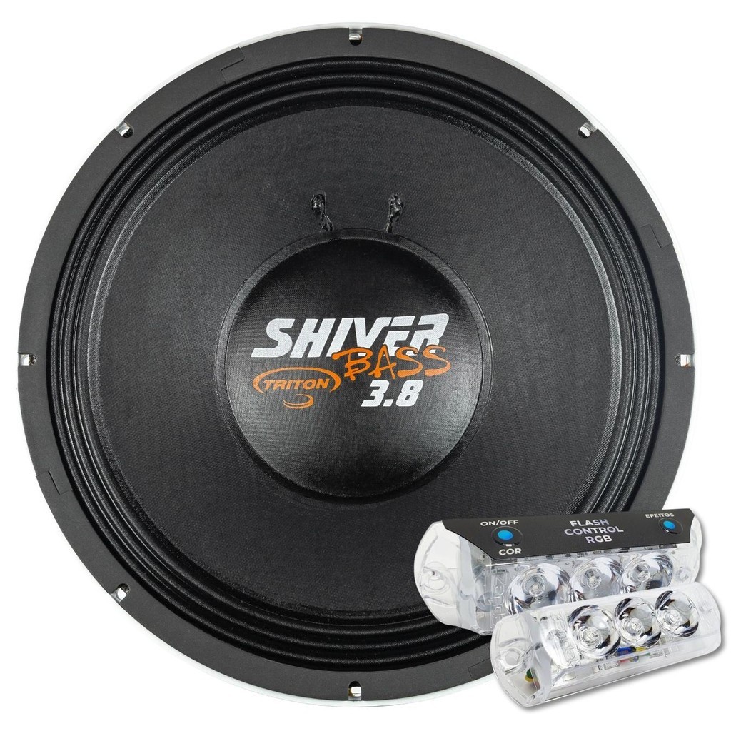 Alto Falante Triton Shiver Bass 15 4 Ohms Branco + Strobo Zendel Led RGB