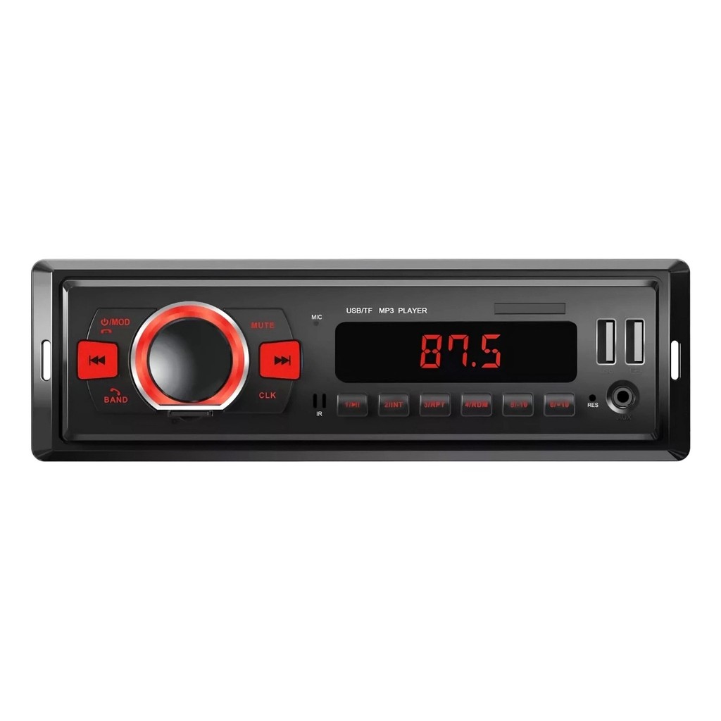 Auto Radio Roadstar Slim Mp3 RGB 7 Cores Bluetooth Controle 12v