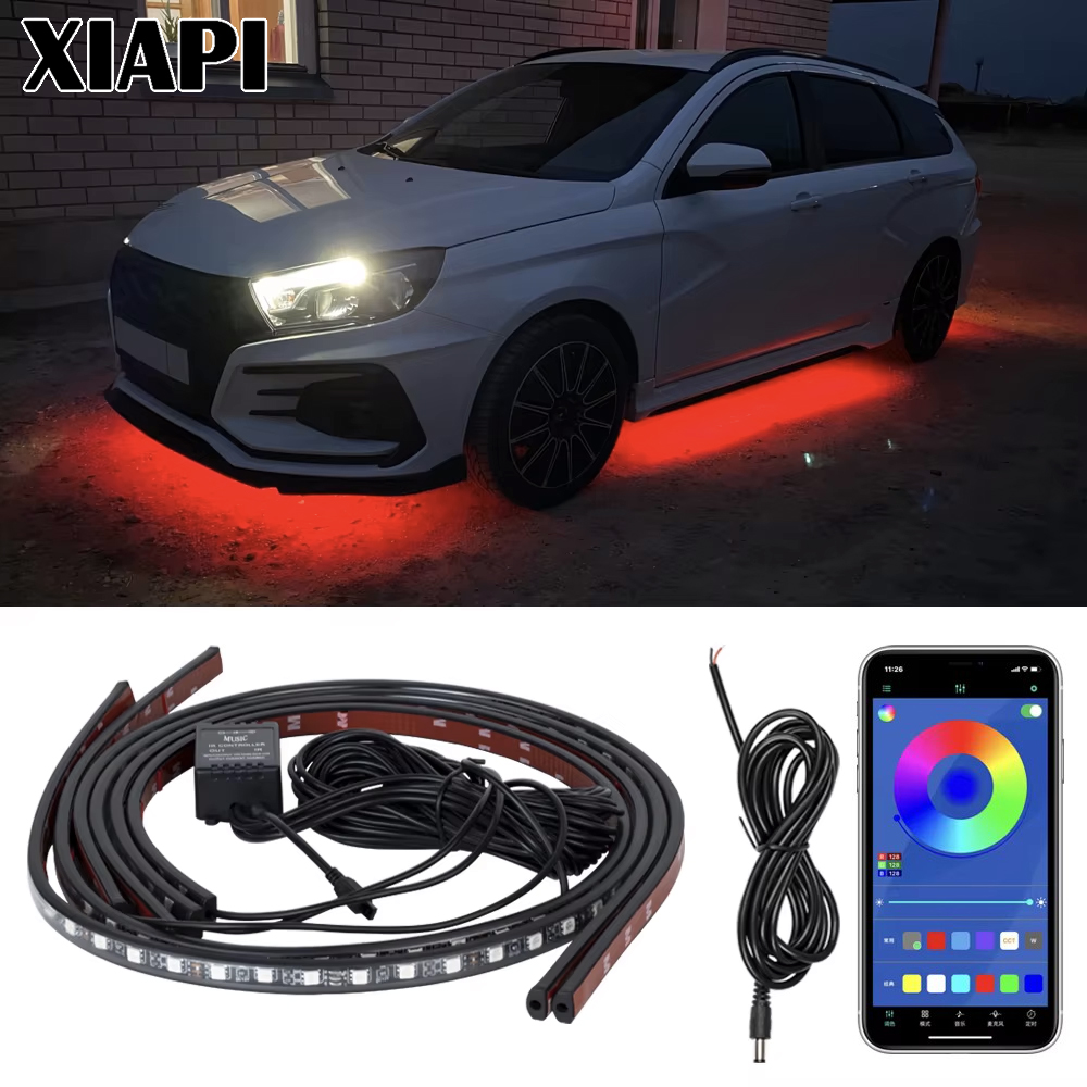 XIAPI Flexível LED Strip Car Bottom Underglow Light RGB Lâmpada De Atmosfera Interior Ambiente