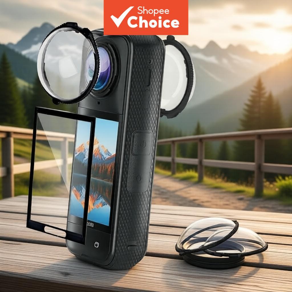 Conjunto de Proteção de Lente para Insta360 X5 X4 Kit Premium Protetor de Tela Resistente a Riscos