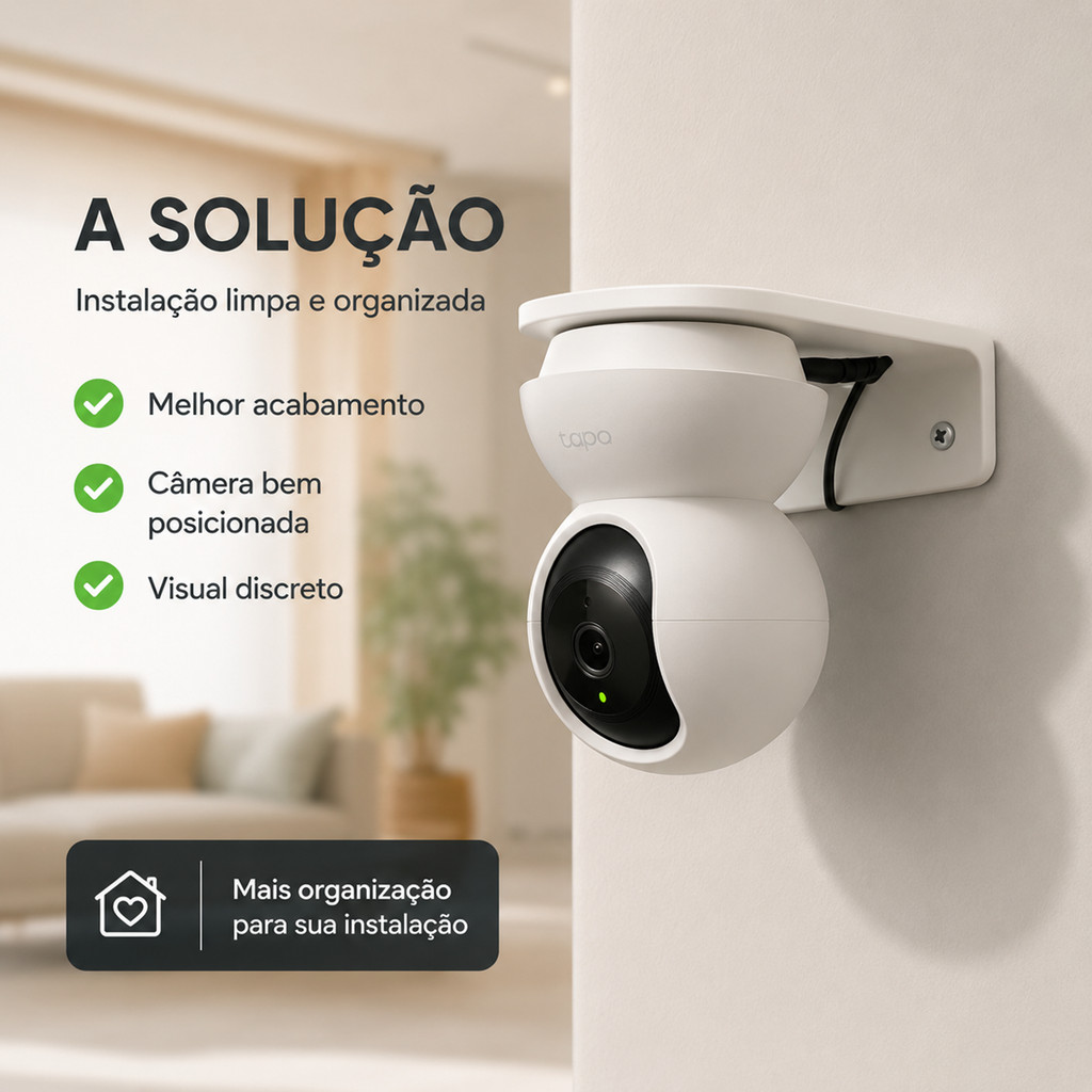 Suporte Para Câmera Tapo C200 C210 Parede Em Premium Com Montagem Fácil E Elegante