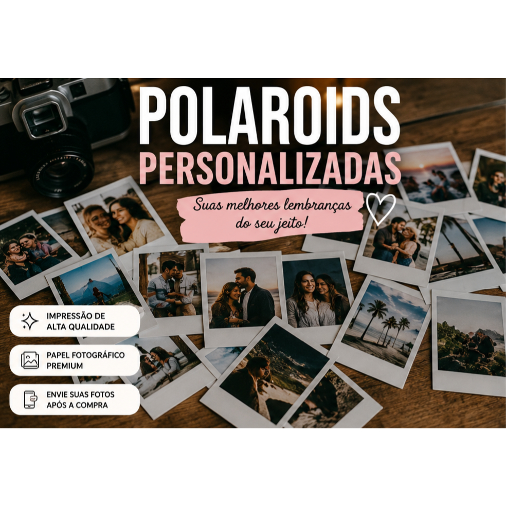 Polaroids Personalizadas com Suas Fotos | Impressão Fotográfica Premium | Presente Criativo
