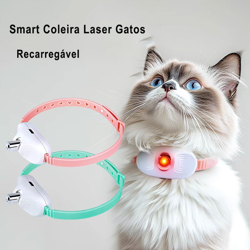 Smart Coleira Laser Gatos Recarregável- 2 Modos de Luz,Autoentretenimento LED Infravermelho