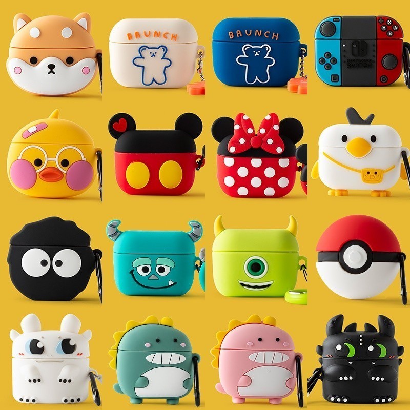 Capa Protetora De Silicone Portátil Com Gancho Para Fone De Ouvido Air-Pods Pro AirPods 3 Pro