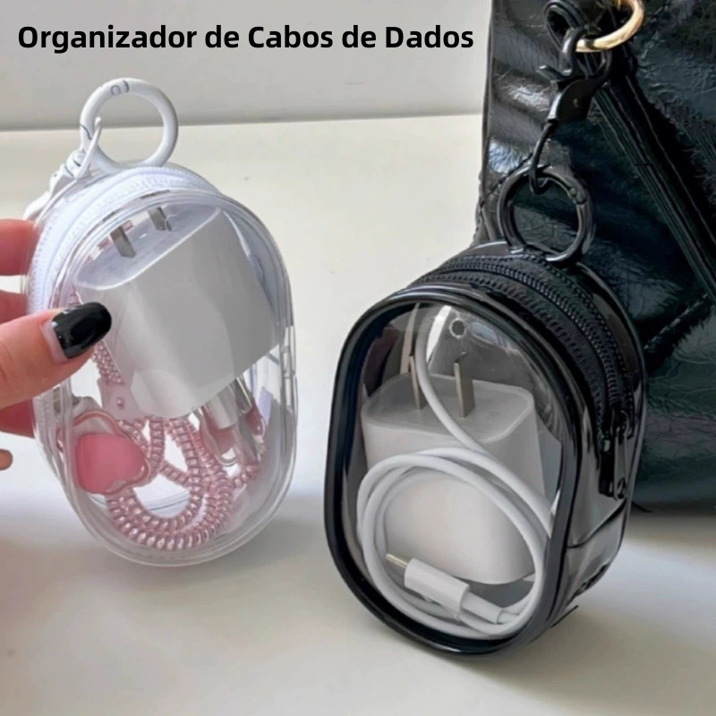 Armazenamento do carregador de cabo de dados Bolsa Armazenamento portátil de fone de ouvido Bolsa
