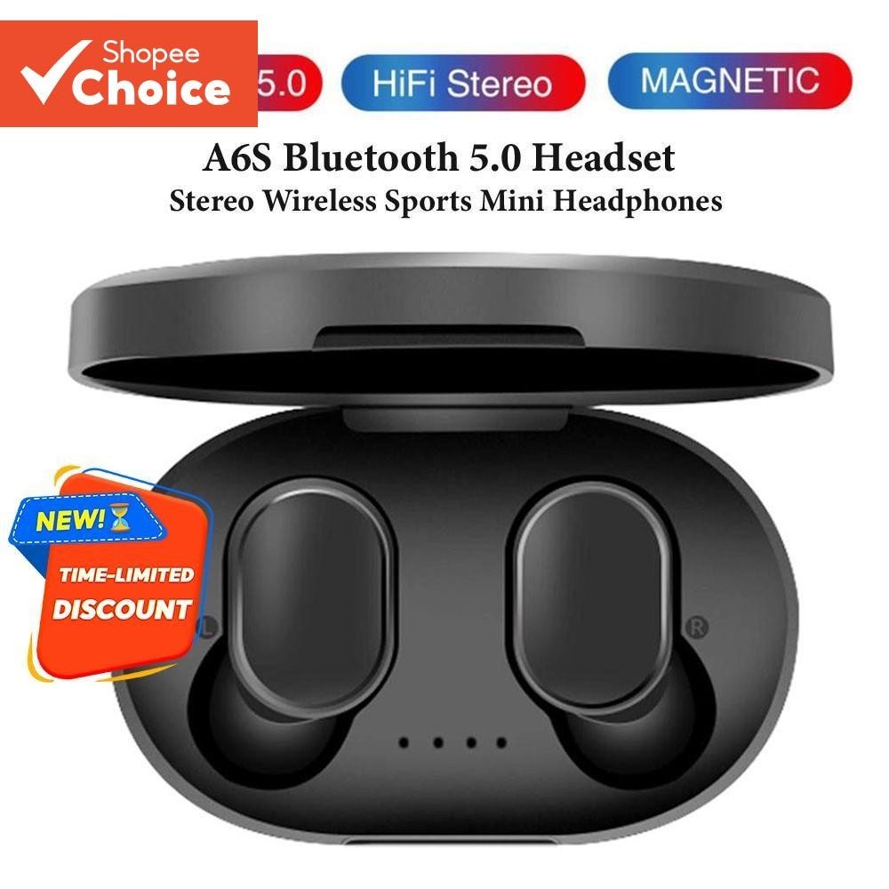 A6S Fones De Ouvido TWS Sem Fio Bluetooth Fone Alta Fidelidade Estéreo Som Redução Ruído Para Telefones Portátil