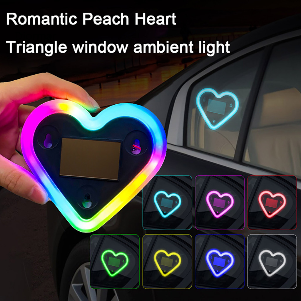 Solar Garden Light Portable Led Love Heart Car Wireless Decorative Lamp with Suction Cup for Triangle Rear Window – Ni