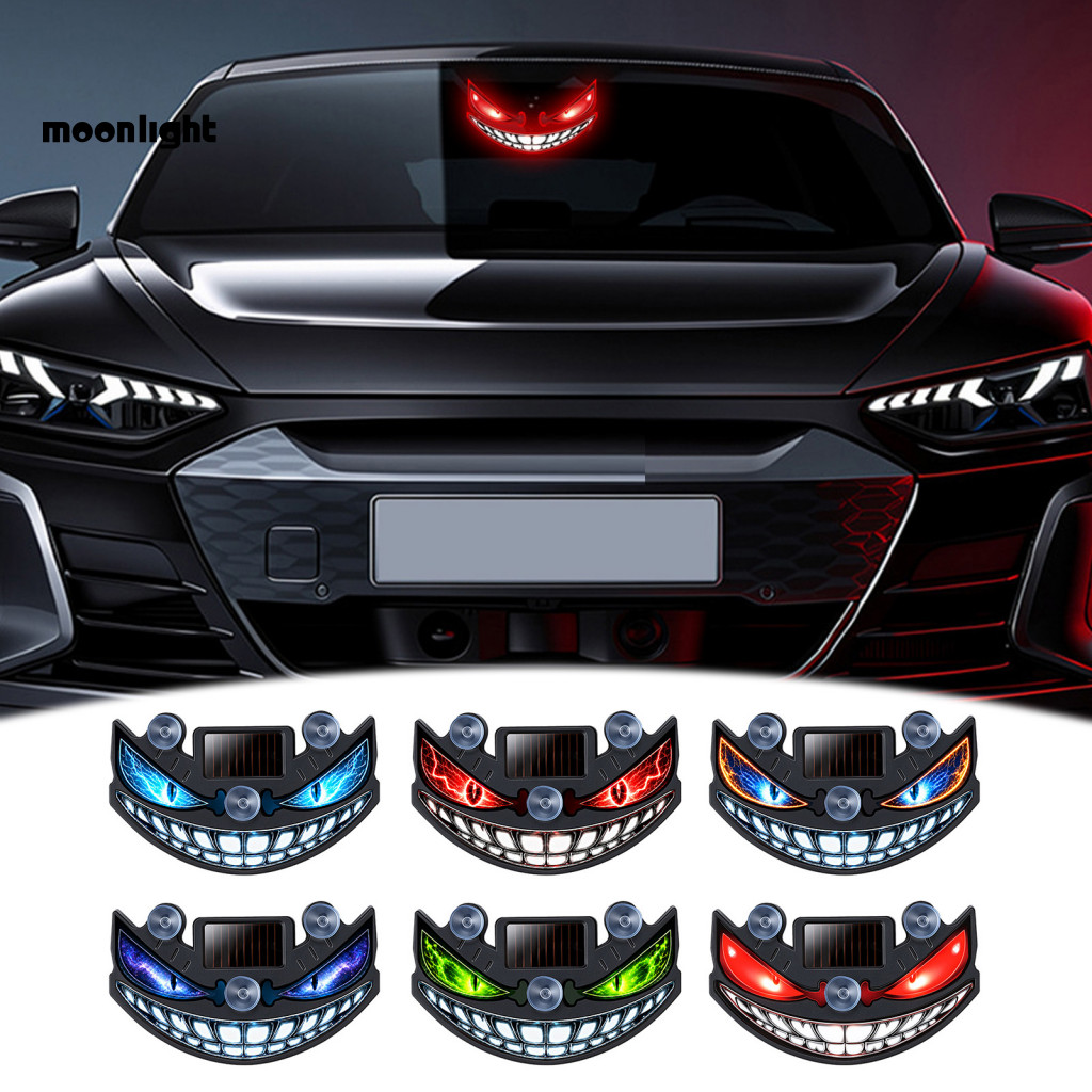Solar Car Window Light Dynamic Blinking Led Suction Cup Lamp Wireless Demon Eye for Decoration Stylish Easy Install Perf