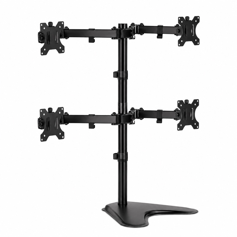 Suporte de Mesa para 4 Monitores Articulado, Suporte Quadruplo VESA para Monitor LED LCD, Ajustável e Ergonômic