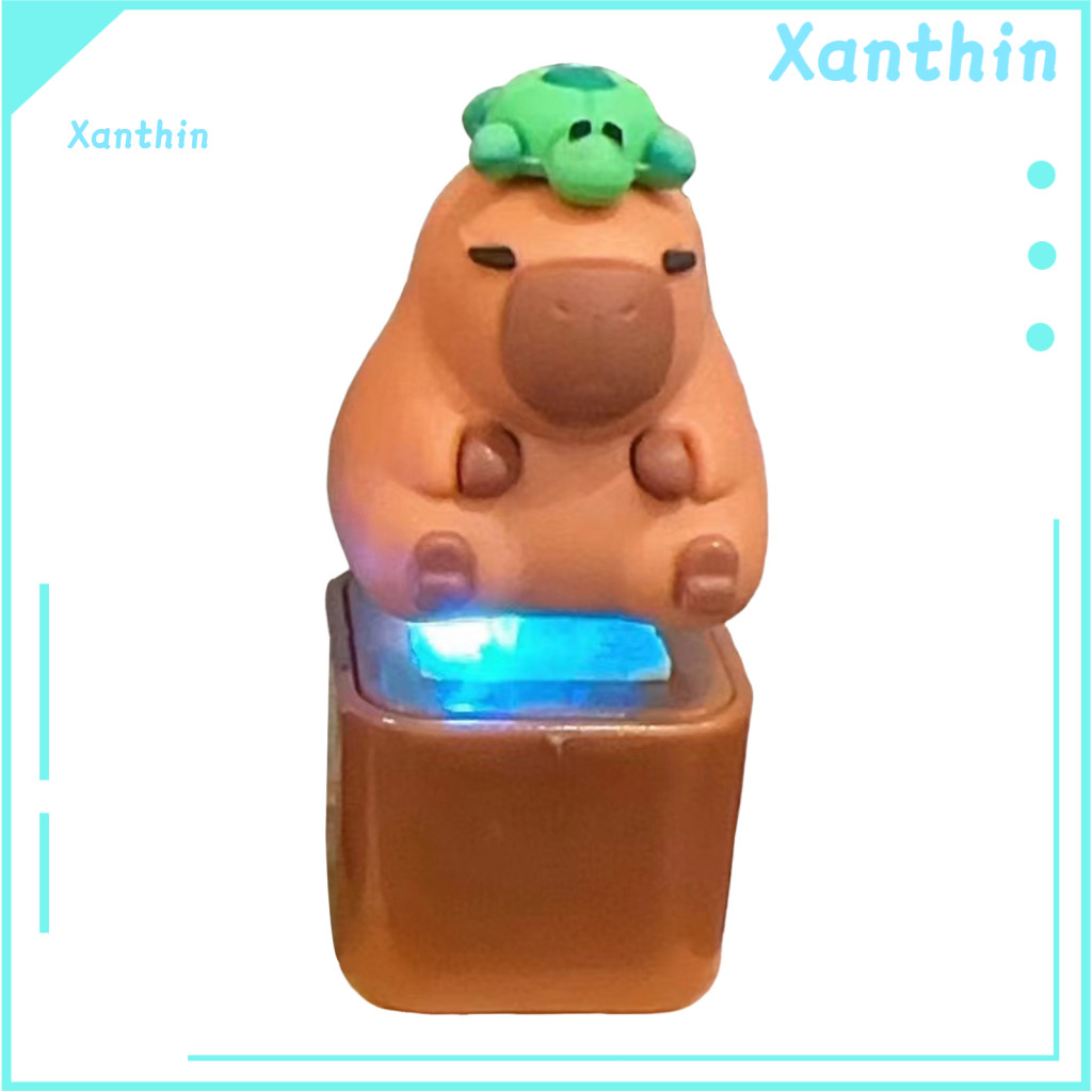 Keyboard Fidget Keychain Travel Capybara Cartoon with Sound Light – Stress Relief Toy for Kids Adults Electric for Rel